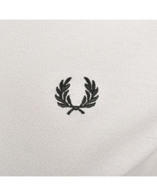 Fred Perry Natural Zip Neck Crepe Polo Ecru for men