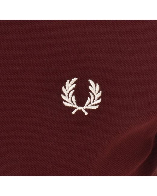 Fred Perry Red Slim Fit Twin Tipped Polo Ox Blood for men