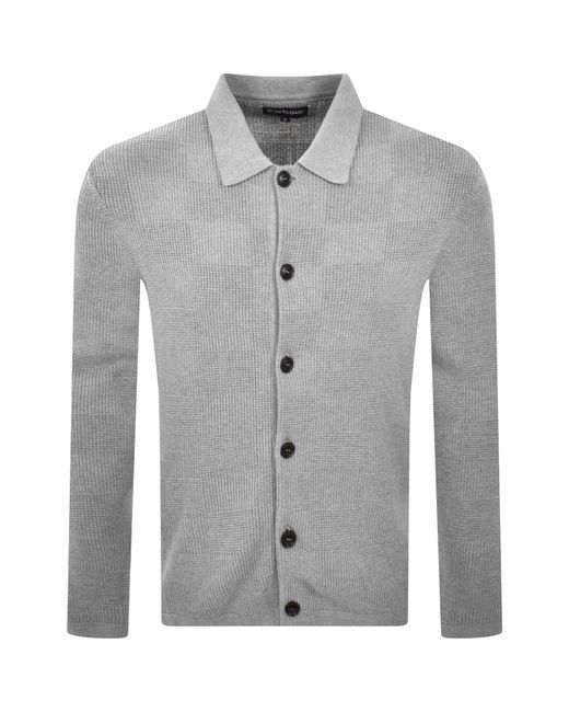 Barbour Gray Falton Button Down Jumper for men