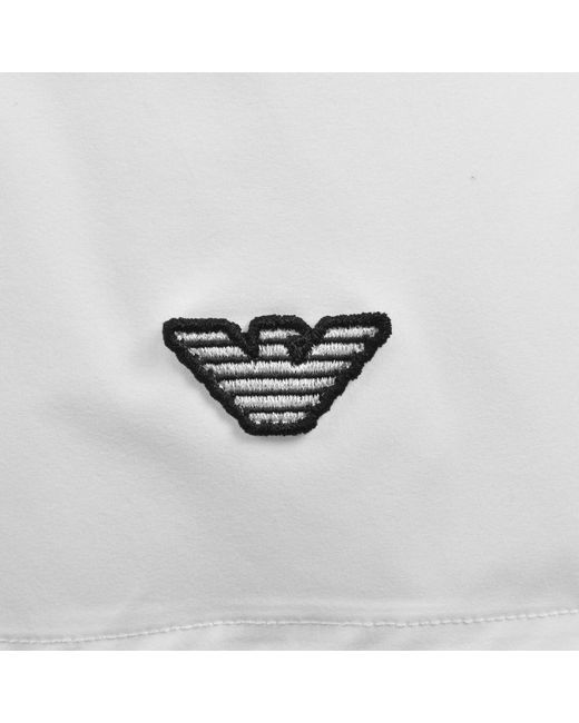 Armani White Emporio Boxer Swim Shorts for men