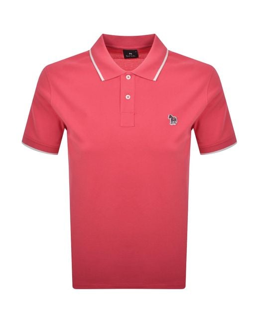 Paul Smith Pink Tipped Polo T Shirt Hot for men