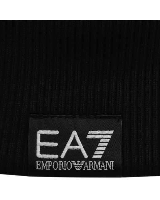 EA7 Black Emporio Armani Logo Hoodie for men