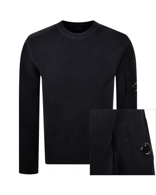Company Men's Black Cp Company Rib Knit Sweater
