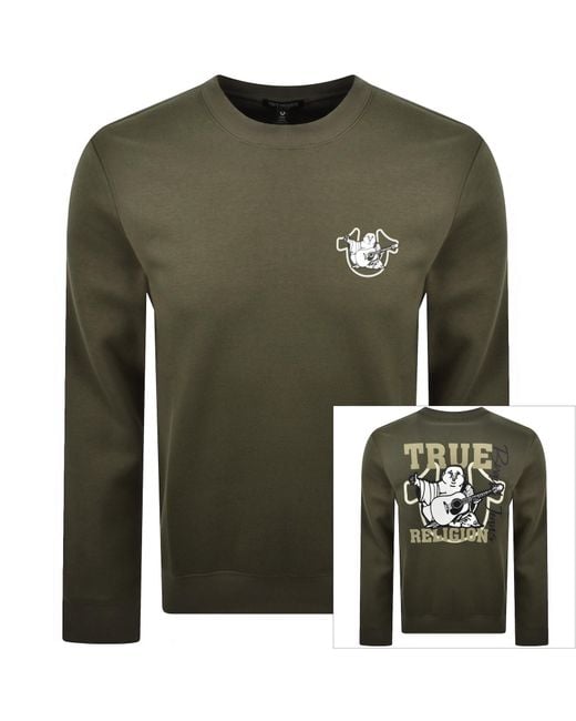 True Religion Green Bold Sweatshirt for men