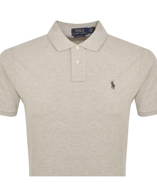 Ralph Lauren Gray Custom Slim Polo T Shirt for men