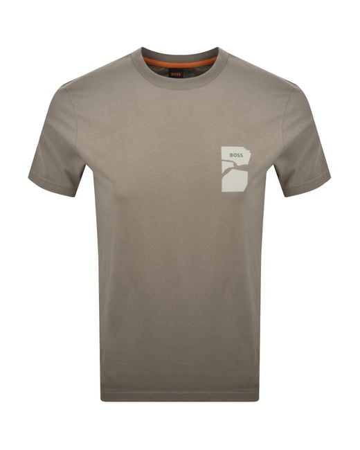 Boss Gray Boss Te Sculpture T Shirt for men