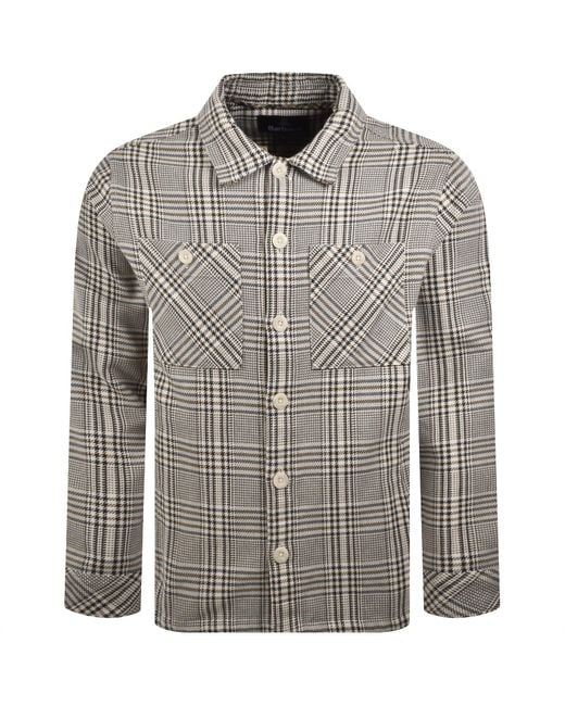 Barbour Gray Alderney Houndstooth Overshirt for men