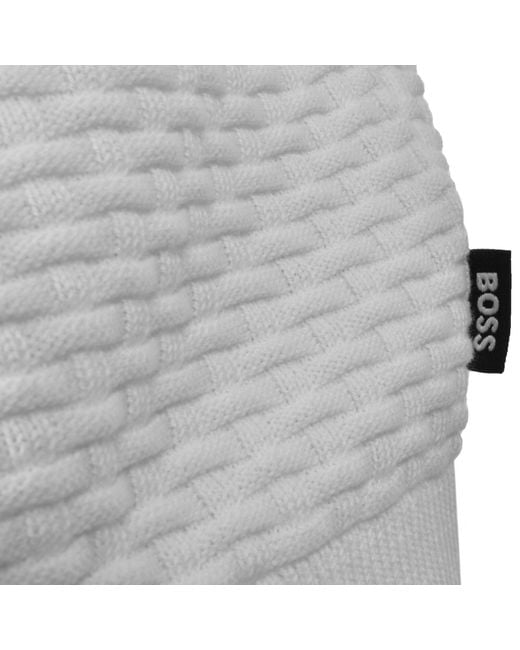 BOSS BUSINESS White Boss Imberto Knit Jumper for men