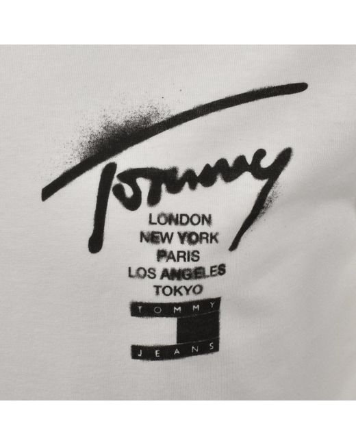 Tommy Hilfiger Gray Sign City T Shirt Ecru for men