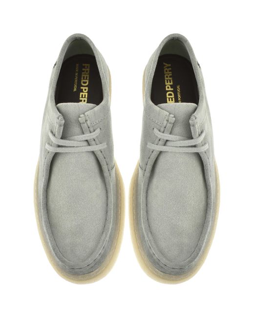 Fred Perry Gray Dawson Low Suede Shoe for men