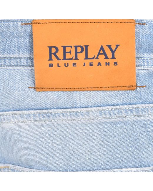 Replay Blue Rbj 901 Light Wash Shorts for men