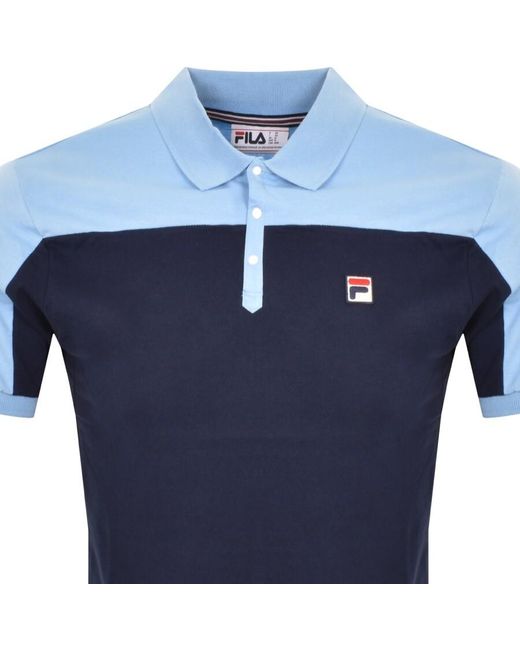 Fila Blue Panelled Polo T Shirt for men