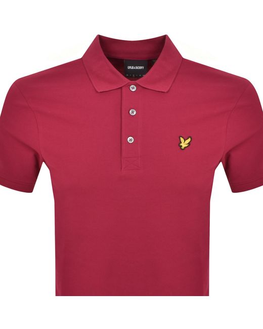 Lyle & Scott Red Short Sleeved Polo T Shirt for men