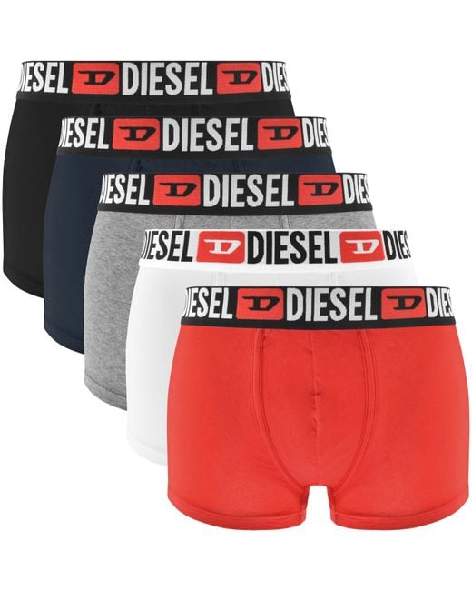 DIESEL Red Underwear Damien 5 Pack Boxer Trunks for men