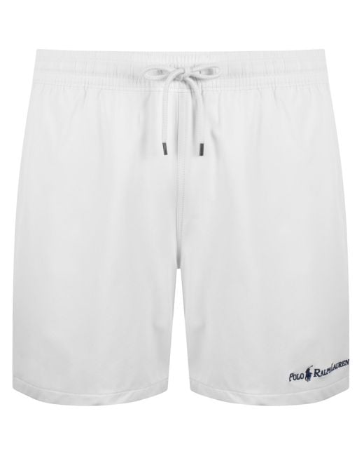 Ralph Lauren White Traveller Swim Shorts for men