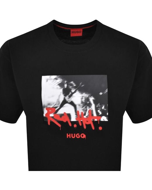 HUGO Black Domenade T Shirt for men