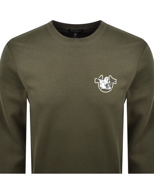 True Religion Green Bold Sweatshirt for men