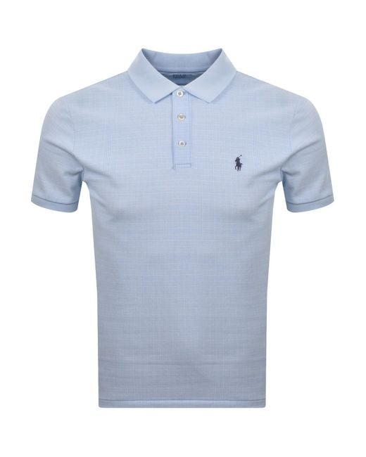 Ralph Lauren Blue Knit Polo T Shirt for men