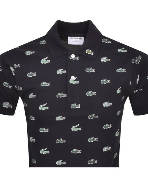 Lacoste Black Short Sleeved Polo T Shirt for men