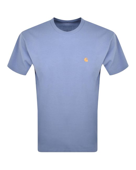 Carhartt Blue Chase Short Sleeved T Shirt for men