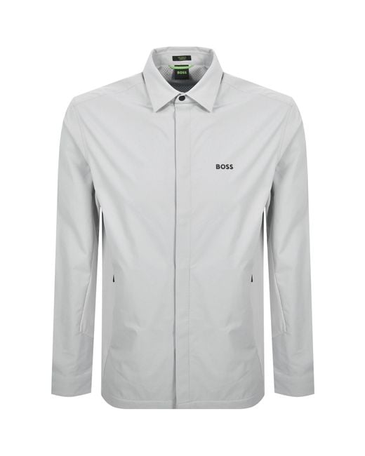 Boss Gray Boss Urban Overshirt for men