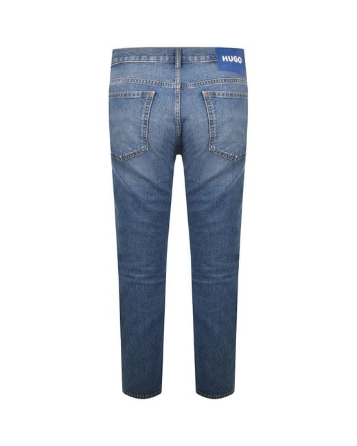 HUGO Blue Ash Light Wash Slim Fit Jeans for men