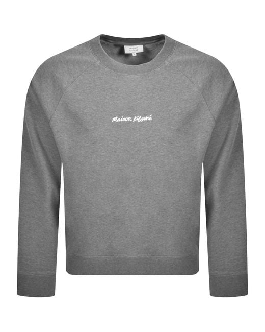 Maison Kitsuné Gray Oversize Raglan Sweatshirt for men