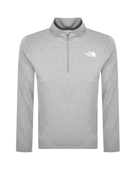 The North Face Gray 24/7 Quarter Zip T Shirt for men