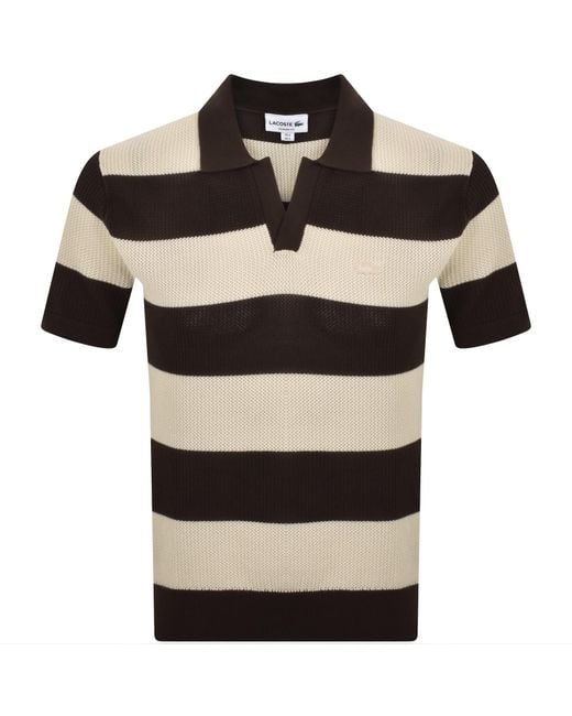 Lacoste Black Knit Polo Shirt for men