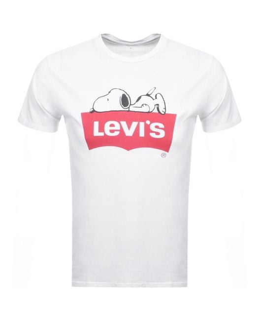 Levi's X Peanuts Snoopy Logo T Shirt White for men