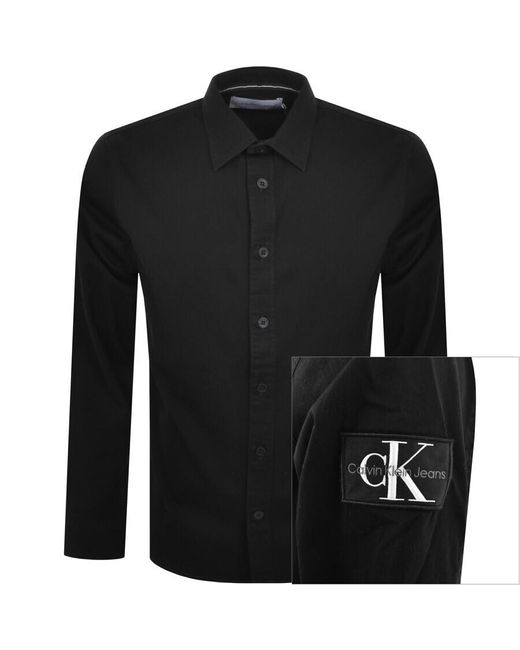Calvin Klein Black Jeans Relaxed Long Sleeve Shirt for men