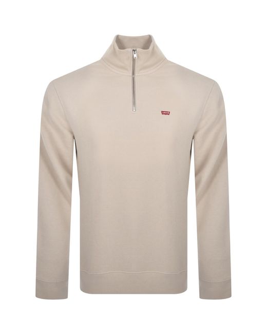 Levi's Natural Original Quarter Zip Sweatshirt for men
