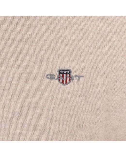 Gant Natural Classic Cotton Crew Neck Knit Jumper for men