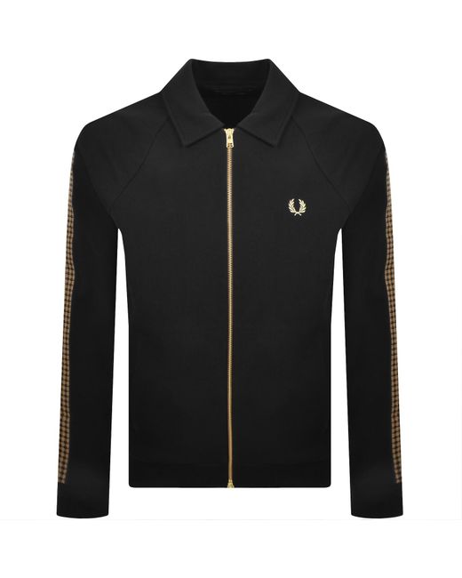 Fred Perry Black Cross Tape Track Jacket for men