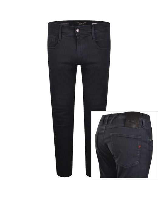 Replay Blue Anbass Hyperflex Jeans for men