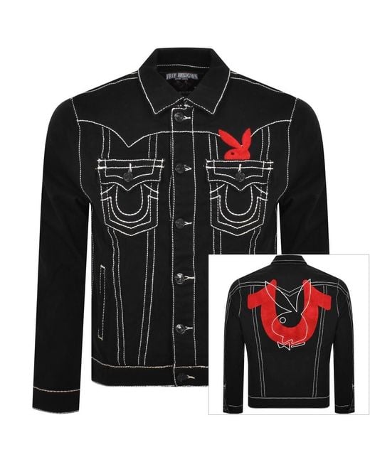 True Religion Black X Playboy Denim Jacket for men