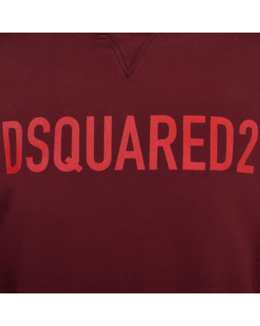 DSquared² Red Dsqua2 Logo Pullover Hoodie for men
