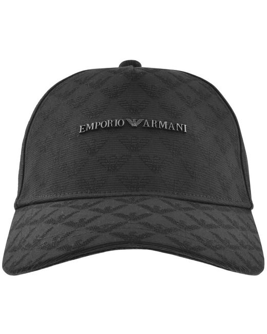 Armani Black Emporio Baseball Logo Cap for men
