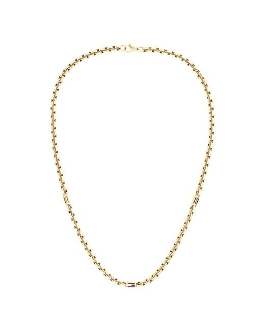 Tommy Hilfiger Metallic 3D Flag Logo Necklace for men