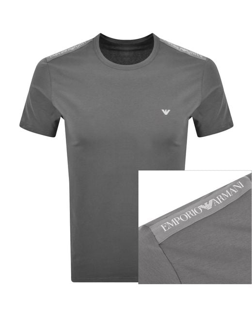 Armani Gray Emporio Lounge Logo T Shirt for men
