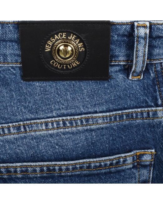 Versace Blue Couture Dundee Narrow Jeans for men