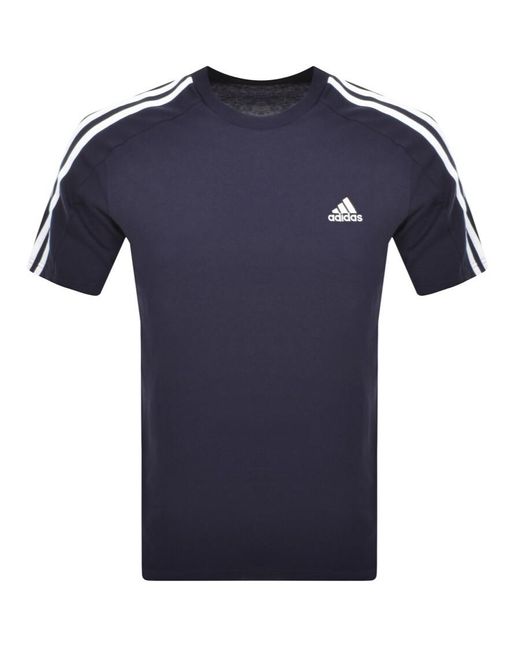 Adidas Originals Blue Adidas 3 Stripe T Shirt for men