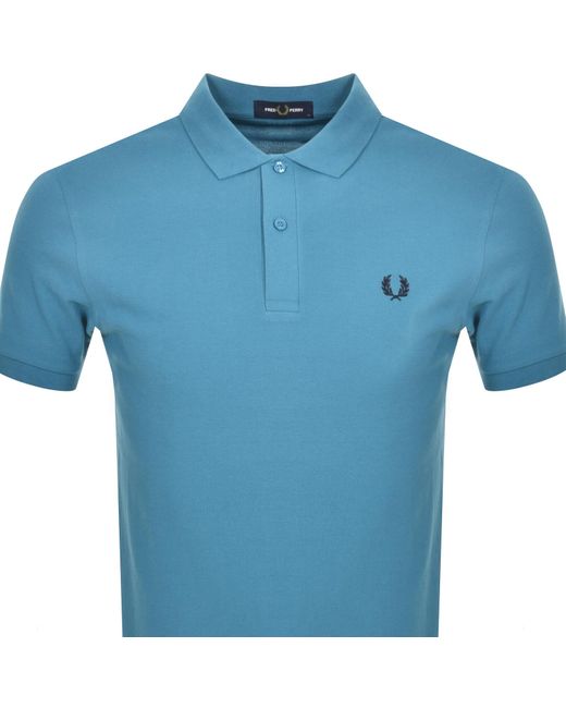 Fred Perry Blue Plain Polo T Shirt for men