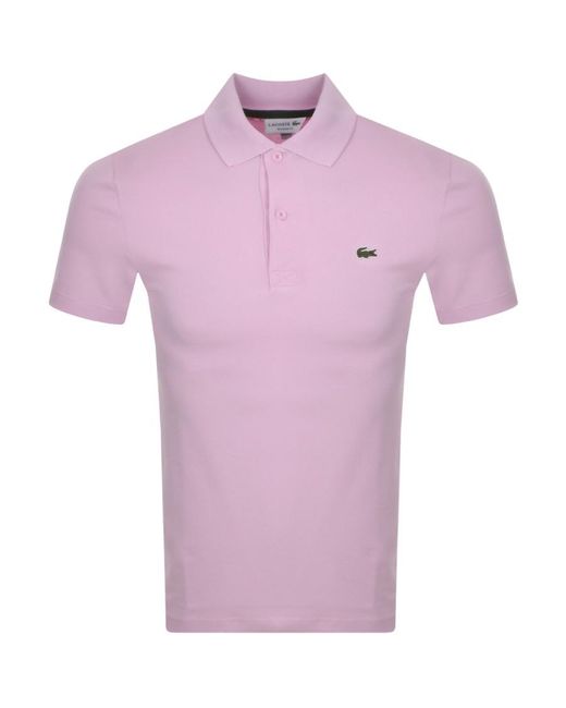 Lacoste Short Sleeve Polo T Shirt in Purple for Men | Lyst