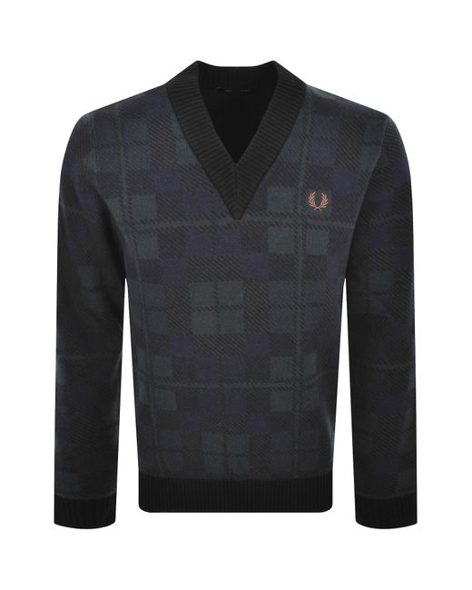 Fred Perry Tartan Jumper Blackwatch for men