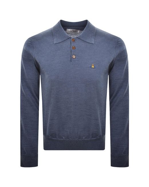 Vivienne Westwood Blue Merino Wool Polo for men