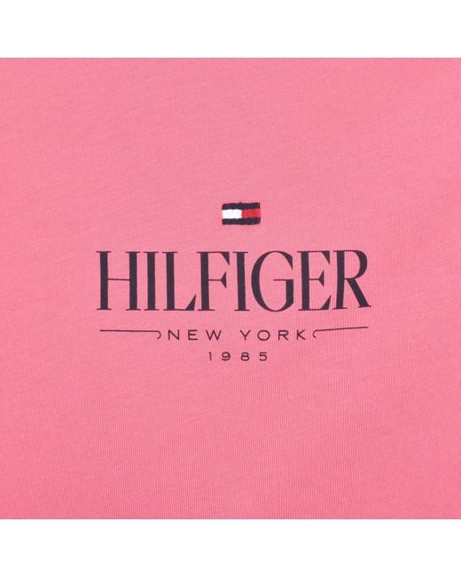 Tommy Hilfiger Pink Stack T Shirt for men