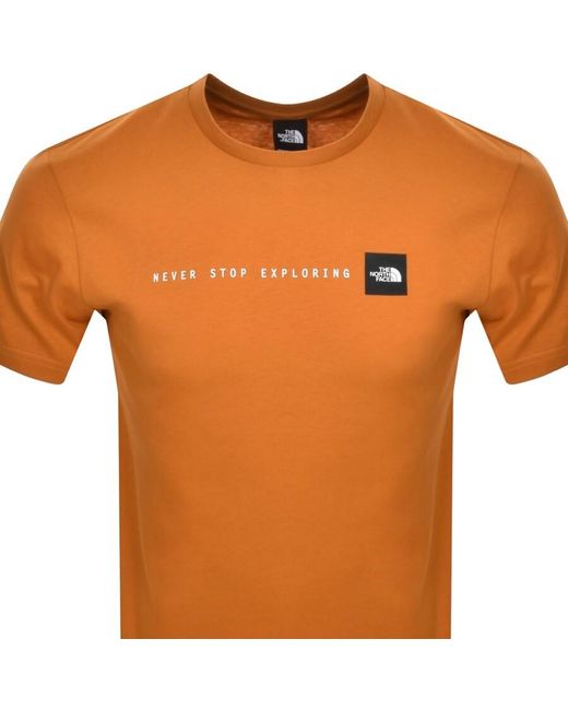 The North Face Orange Logo T Shirt for men