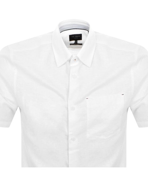 Ted Baker White Palomas Short Sleeved Shirt for men