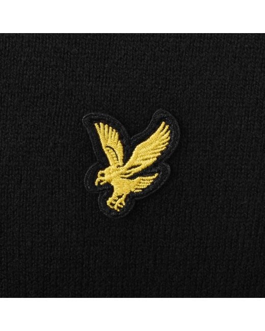 Lyle & Scott Black Quarter Zip Knitted Jumper for men